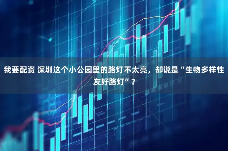 我要配资 深圳这个小公园里的路灯不太亮，却说是“生物多样性友好路灯”？